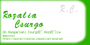 rozalia csurgo business card